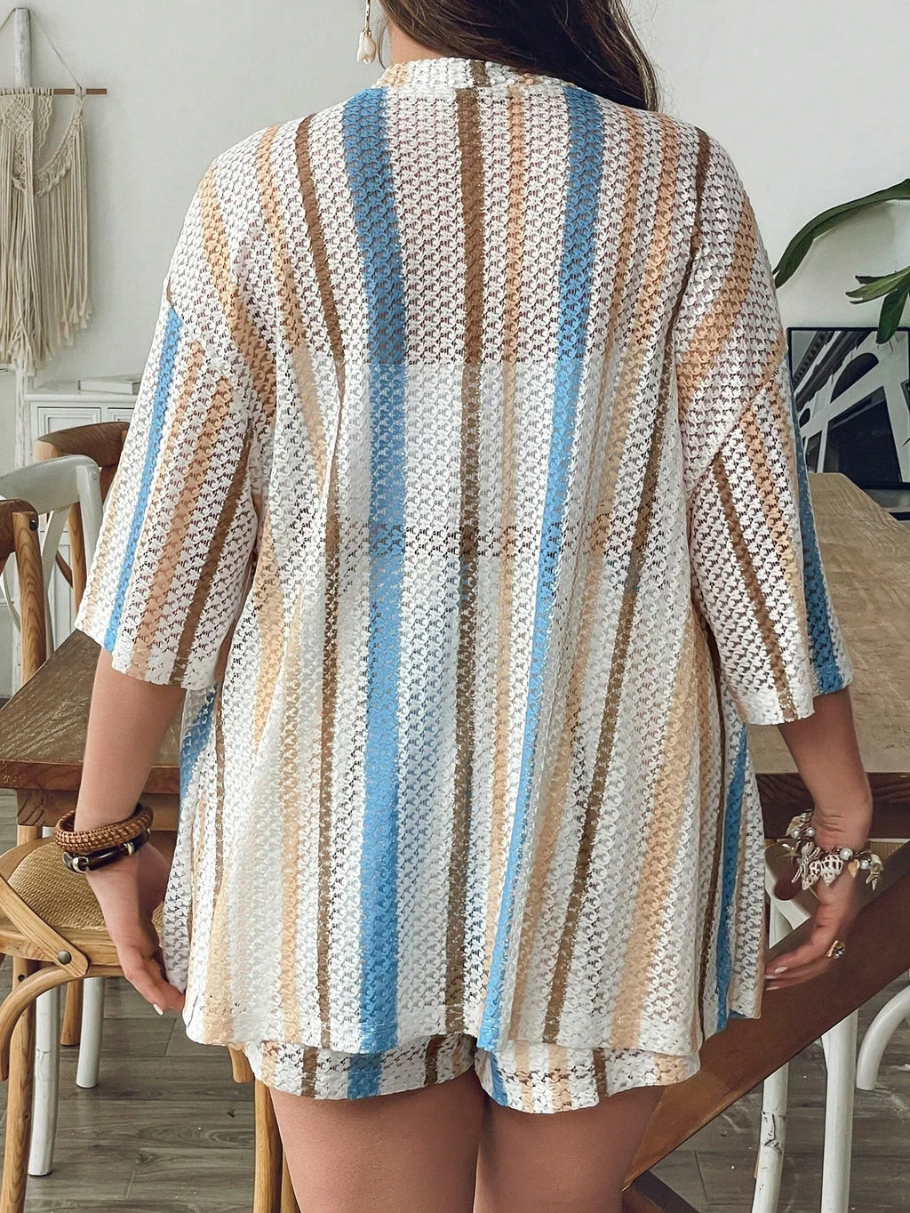 Conjunto Plus Size Blusa Longa Mini Shorts