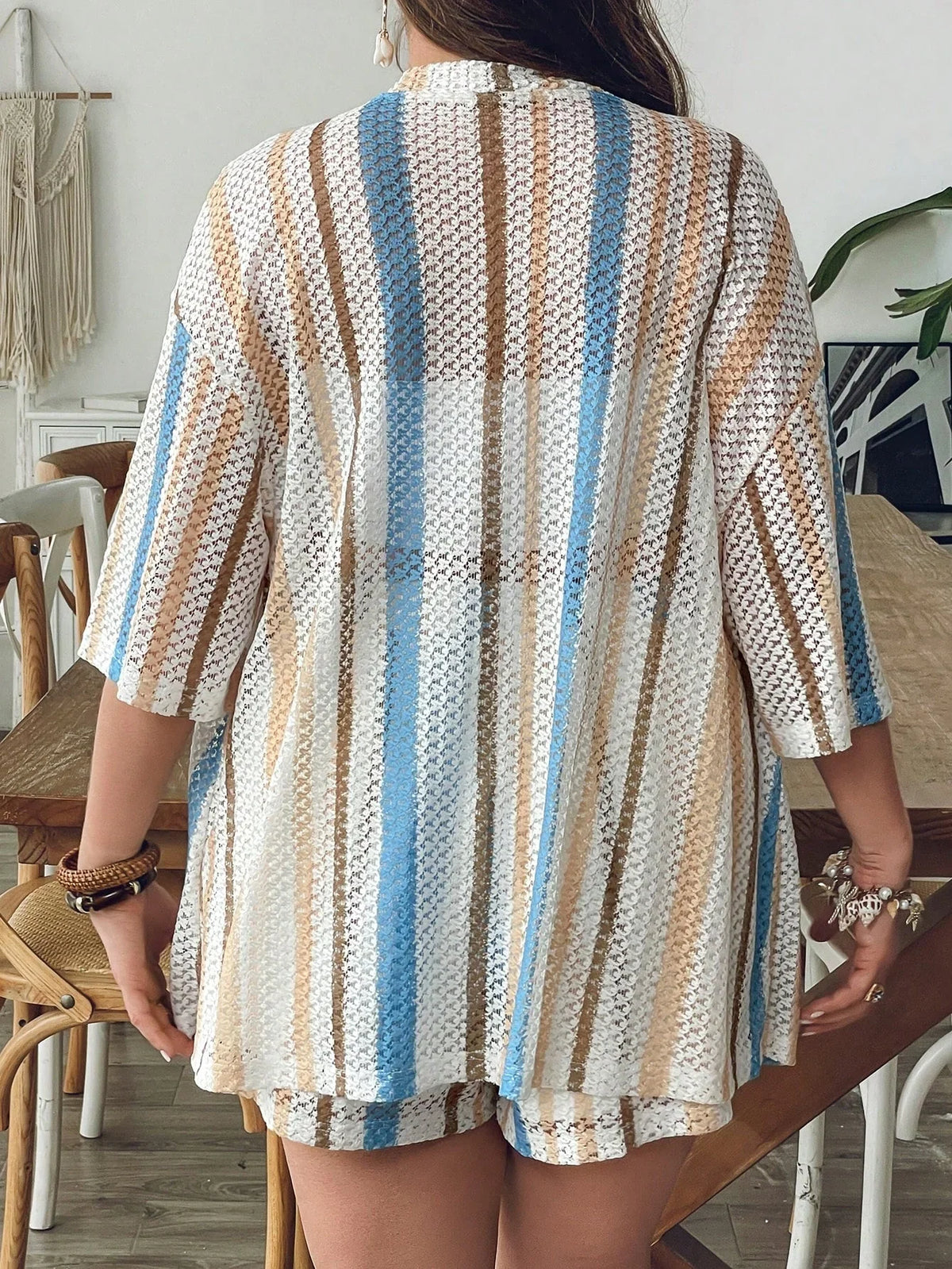 Conjunto Plus Size Blusa Longa Mini Shorts