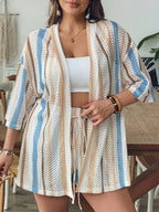 Conjunto Plus Size Blusa Longa Mini Shorts