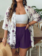 Conjunto Plus Size Blusa Longa Mini Shorts