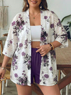 Conjunto Plus Size Blusa Longa Mini Shorts