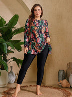 Conjunto Plus Size Burkini Brisa de Verão com Zíper Frontal — fotografia 1 | Mar & Pérola