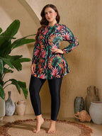 Conjunto Plus Size Burkini Brisa de Verão com Zíper Frontal — fotografia 3 | Mar & Pérola