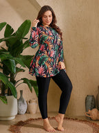 Conjunto Plus Size Burkini Brisa de Verão com Zíper Frontal — fotografia 4 | Mar & Pérola