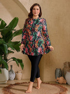 Conjunto Plus Size Burkini Brisa de Verão com Zíper Frontal — fotografia 6 | Mar & Pérola