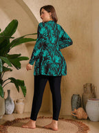 Conjunto Plus Size Burkini Brisa de Verão com Zíper Frontal — fotografia 8 | Mar & Pérola