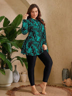 Conjunto Plus Size Burkini Brisa de Verão com Zíper Frontal — fotografia 11 | Mar & Pérola