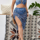 Conjunto Plus Size de Biquíni Brisa da Ilha com Saia