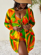 Conjunto Plus Size de Biquíni Estampa Total Brisa da Costa — fotografia 1 | Mar & Pérola