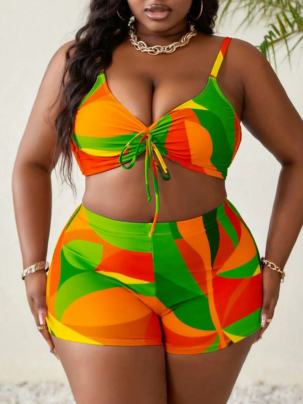 Conjunto Plus Size de Biquíni Estampa Total Brisa da Costa — fotografia 3 | Mar & Pérola