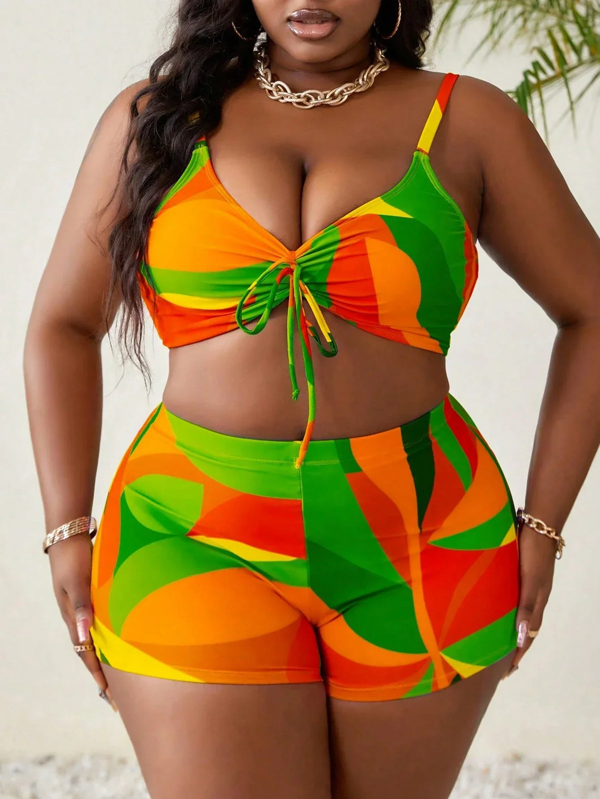 Conjunto Plus Size de Biquíni Estampa Total Brisa da Costa — fotografia 3 | Mar & Pérola