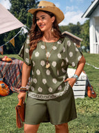 Conjunto Plus Size Estampa Total Costa do Sol com Bolso — fotografia 1 | Mar & Pérola