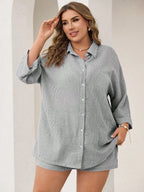 Conjunto Plus Size Listrado Lapela