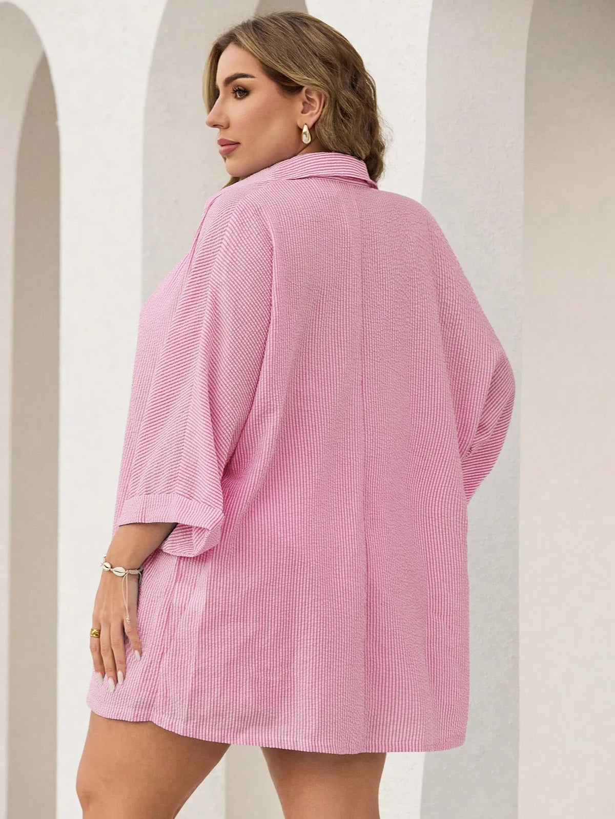 Conjunto Plus Size Listrado Lapela
