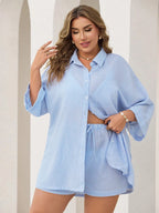 Conjunto Plus Size Listrado Lapela