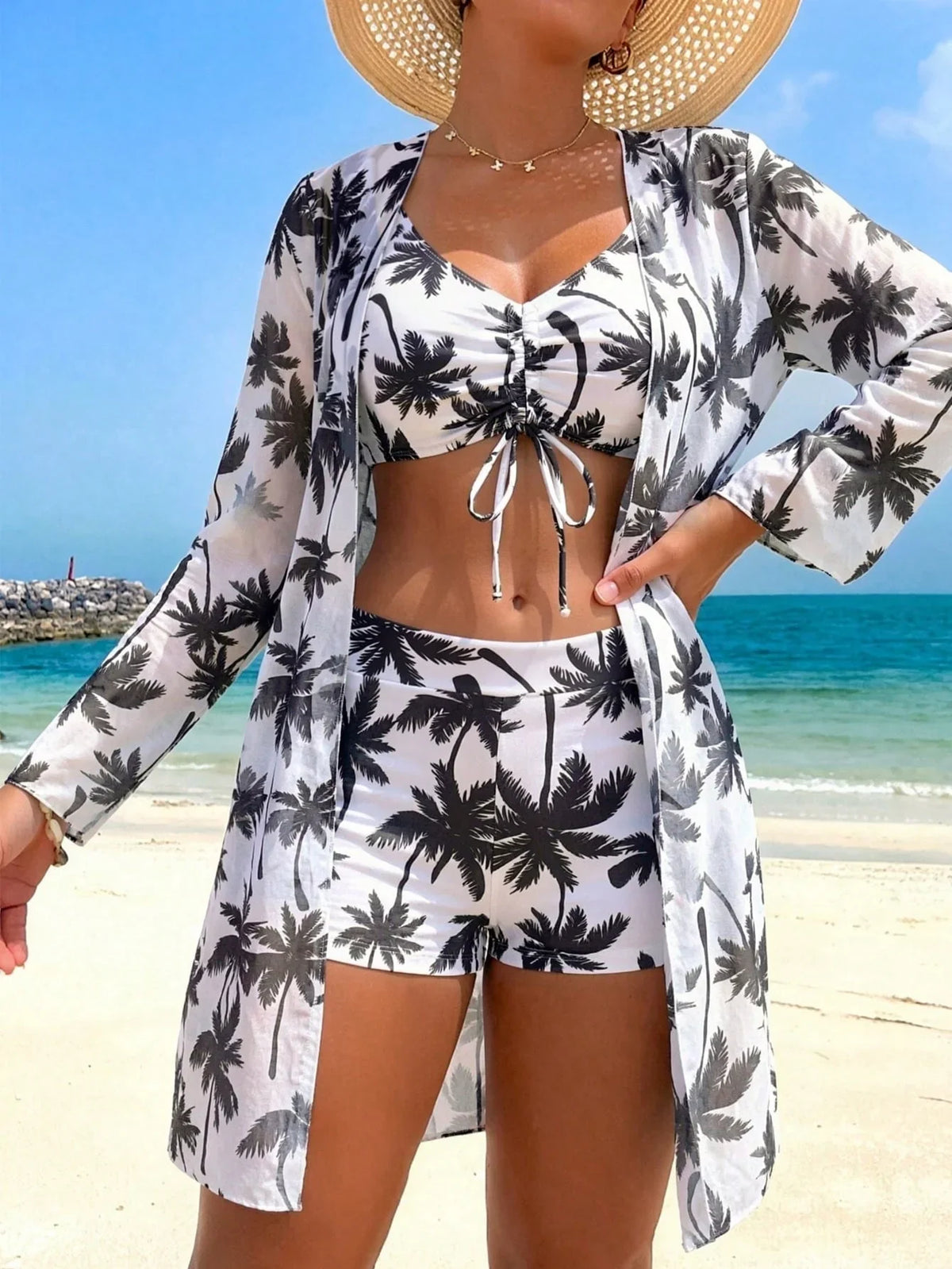 Conjunto Tropical 3 Peças Brisa Tropical com Saída de Praia — fotografia 1 | Mar & Pérola