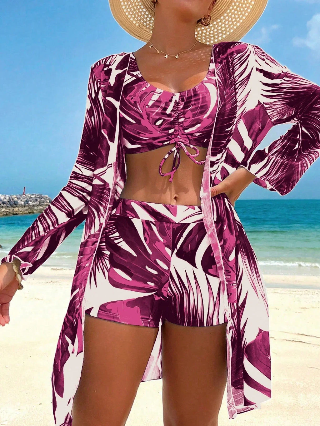 Conjunto Tropical 3 Peças Brisa Tropical com Saída de Praia — fotografia 20 | Mar & Pérola