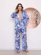 Conjunto Camisa e Calça Tule Estampa Marmorizada