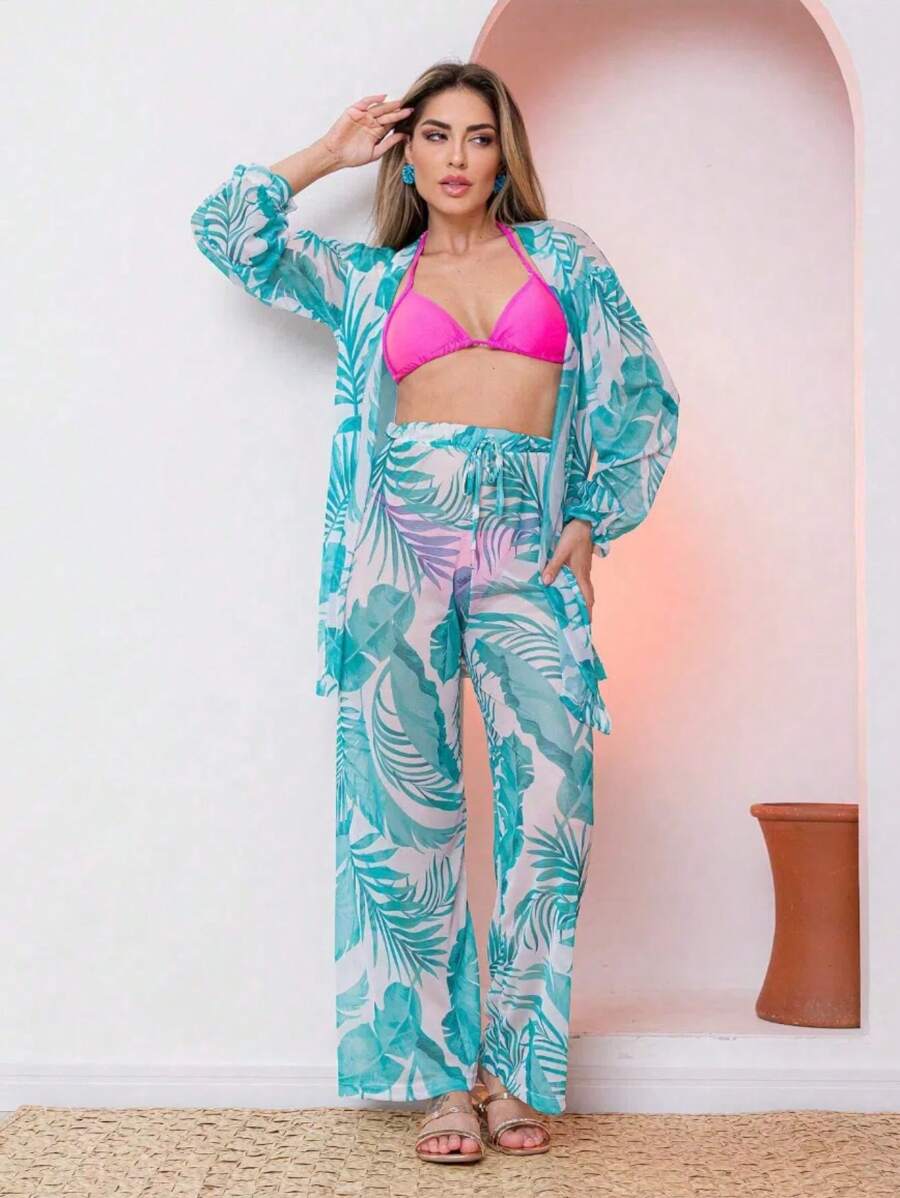 Conjunto Camisa e Calça Tule Estampa Marmorizada