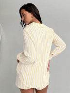 Conjunto Camisa Chiffon Listrada com Shorts
