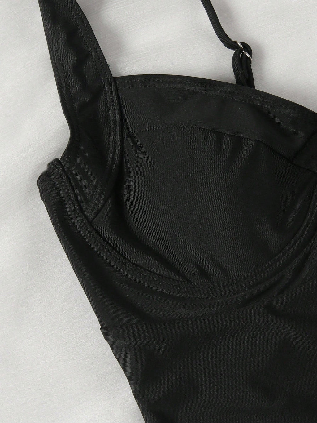 Maiô Alças Grossas Push-Up Cintura Contrastada