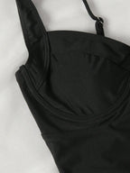 Maiô Alças Grossas Push-Up Cintura Contrastada