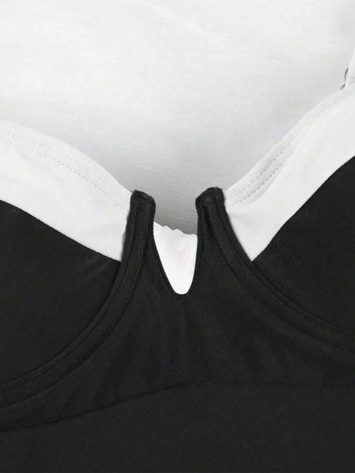 Maiô Alças Grossas Push-Up Cintura Contrastada