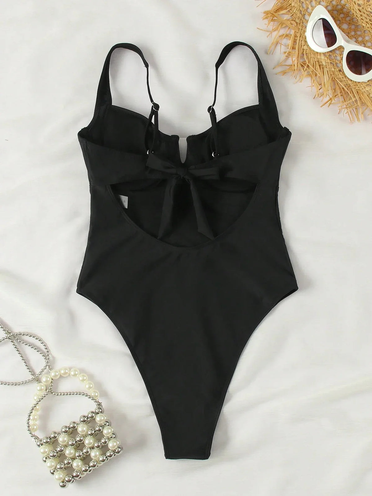 Maiô Alças Grossas Push-Up Cintura Contrastada