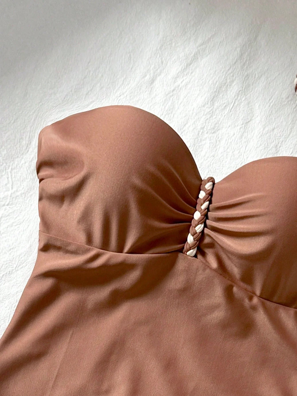 Maiô Bandeau Enrugado Amarração Tie Back