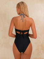 Maiô Bandeau Enrugado Amarração Tie Back