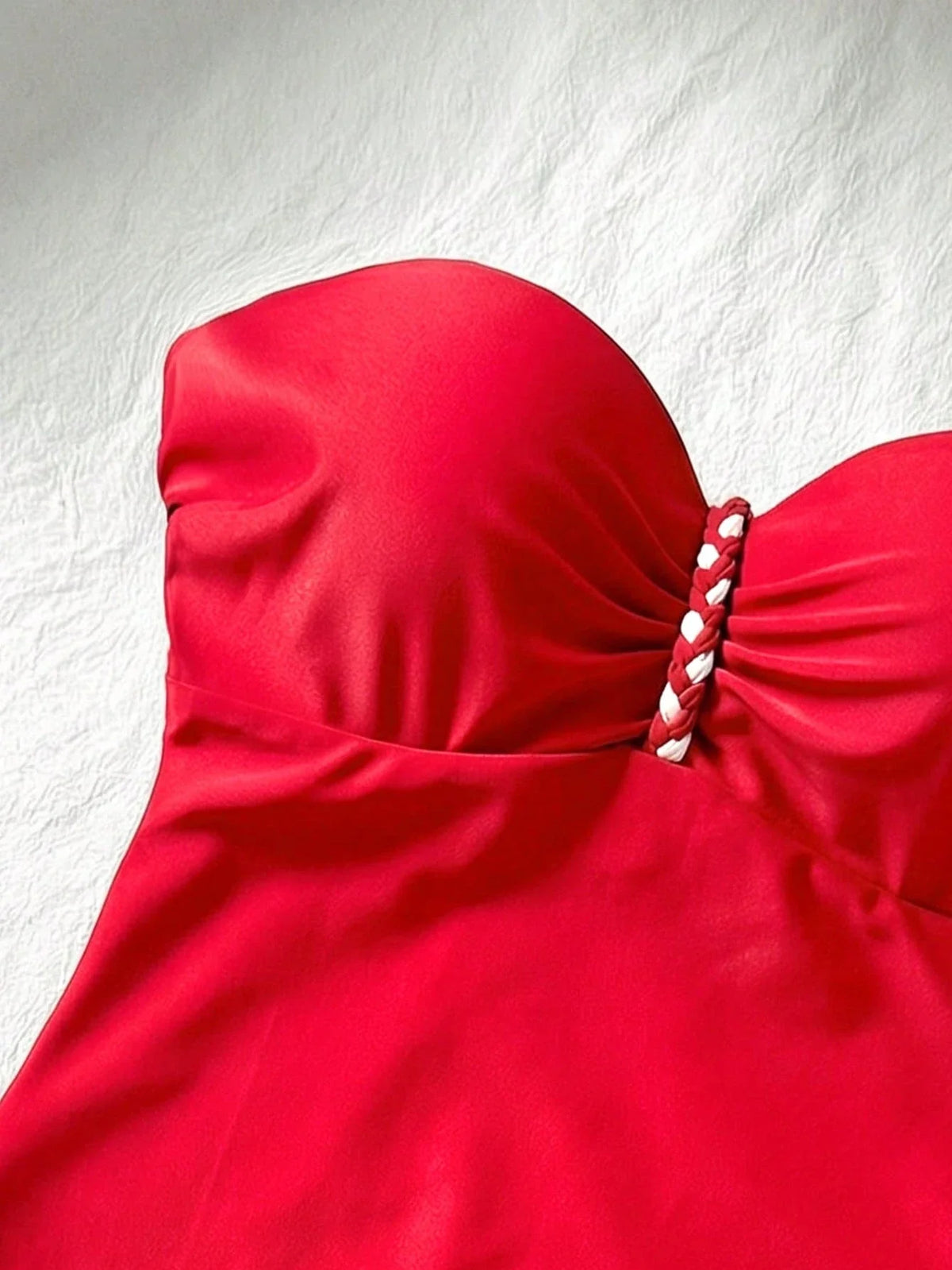 Maiô Bandeau Enrugado Amarração Tie Back