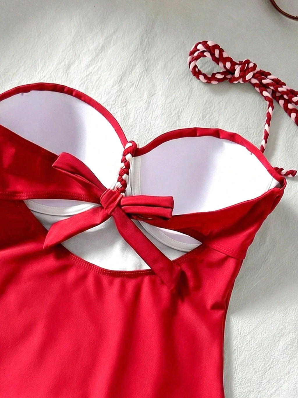Maiô Bandeau Enrugado Amarração Tie Back