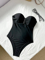 Maiô Bandeau Enrugado Amarração Tie Back