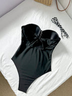 Maiô Bandeau Enrugado Amarração Tie Back