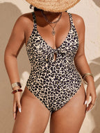 Maiô Plus Size Boho Recorte Lateral Nó