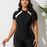 Maiô Plus Size de Natação Zíper Frontal Sol da Enseada