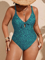 Maiô Plus Size Fivela Decote Alongado
