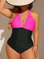 Maiô Plus Size Halter Costa do Sol com Pregas — fotografia 5 | Mar & Pérola