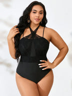 Maiô Plus Size Laço Contraste Brisa da Ilha — fotografia 1 | Mar & Pérola
