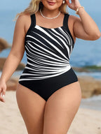 Maiô Plus Size Listrado Bojo Inteiro