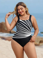 Maiô Plus Size Listrado Bojo Inteiro