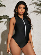 Maiô Plus Size Longo Gola Alta Dividida