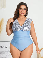 Maiô Plus Size Plissado Costa do Sol com Zíper — fotografia 5 | Mar & Pérola