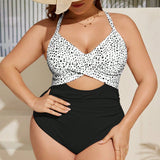 Maiô Plus Size Poá Maré de Verão com Franja