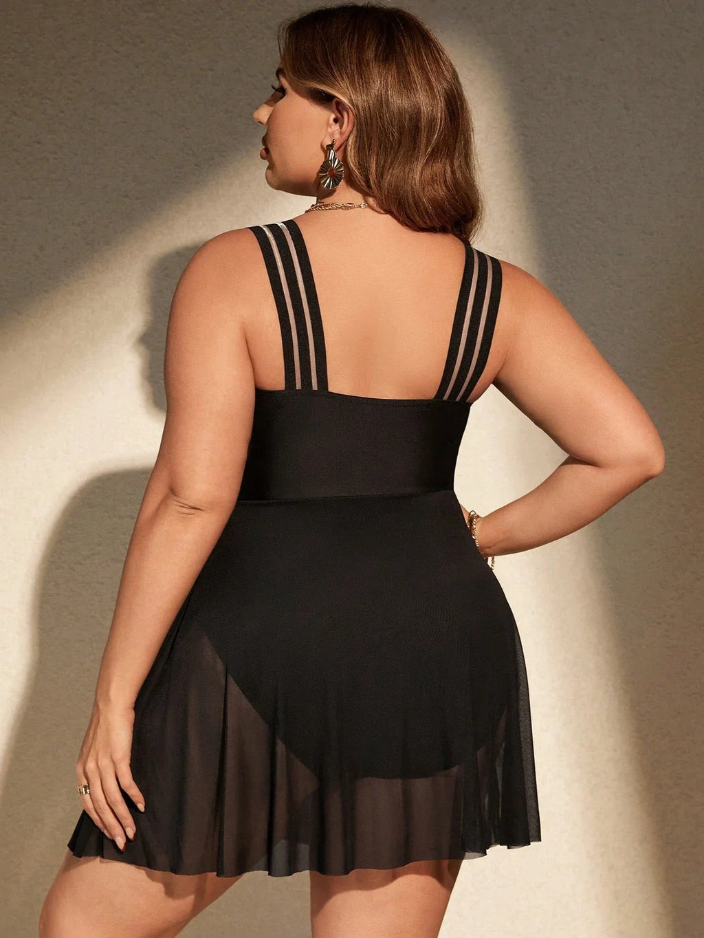 Maiô Plus Size Saia Longa Fluida