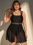 Maiô Plus Size Saia Longa Fluida