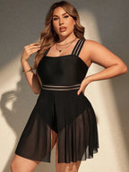 Maiô Plus Size Saia Longa Fluida