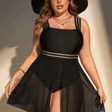 Maiô Plus Size Saia Longa Fluida
