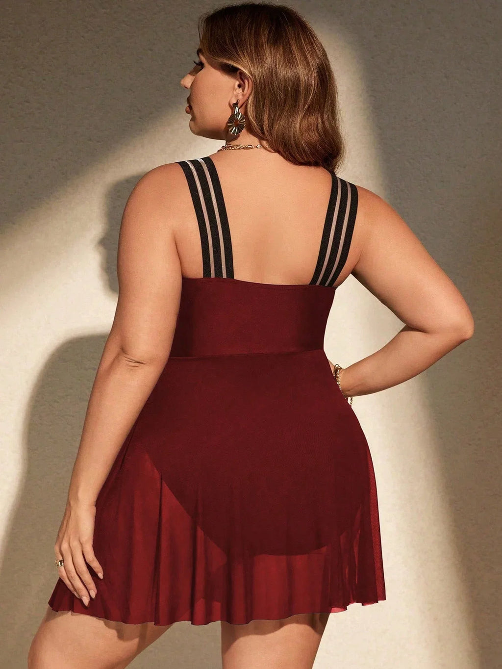 Maiô Plus Size Saia Longa Fluida