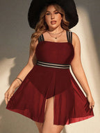 Maiô Plus Size Saia Longa Fluida